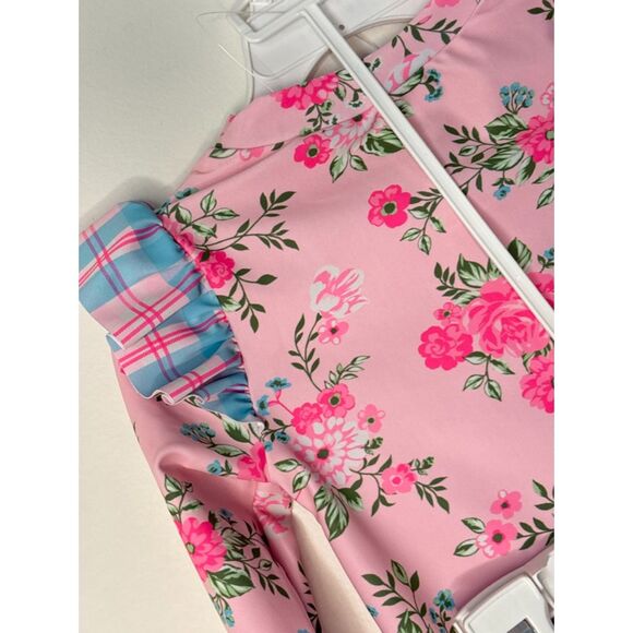 Nicole Miller Floral 2 Piece Swim Rashguard Ruffle Bikini Girl Size 2T New - Picture 10 of 13